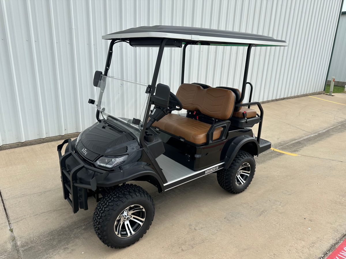 Advanced EV 4 Passenger Lifted Black | DFW Golf Cart Warehouse