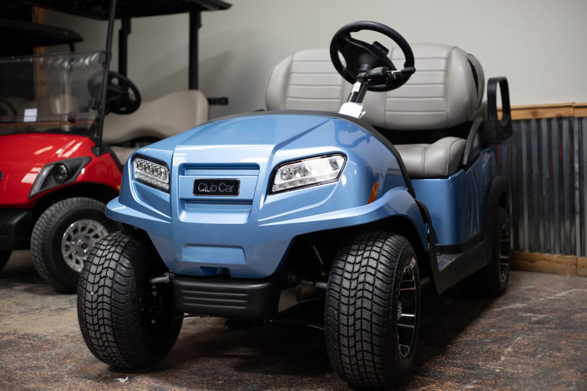 Club Car Onward 4 Passenger Lifted - Ice Blue | DFW Golf Cart Warehouse